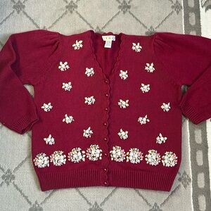 TOI vintage embroidered cardigan sweater